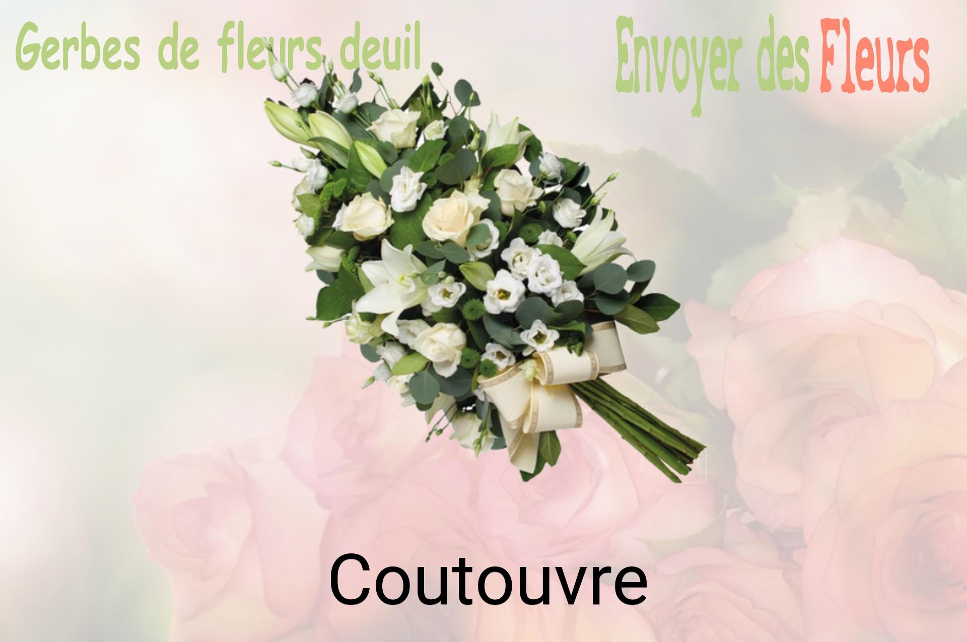 Gerbe de fleurs de deuil livrée à Coutouvre